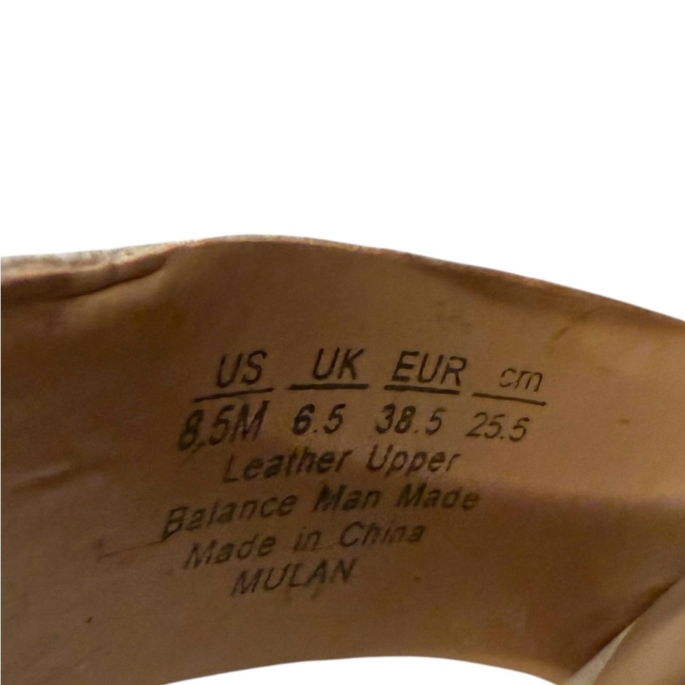 Franco Sarto Elegant Cream Nubuck Leather Platform Strappy Heels Size 8.5 - Picture 7 of 7